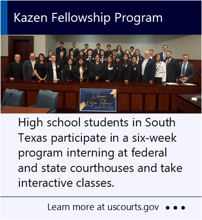 High school students in South Texas participate in a six-week program interning at federal and state courthouses and take interactive classes.