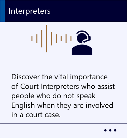 Discover the vital importance of Court Interpreters who assist people who do not speak English when they are involved in a court case. New window to Interpreters PDF.