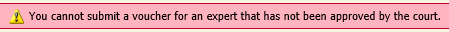 Expert Error Message